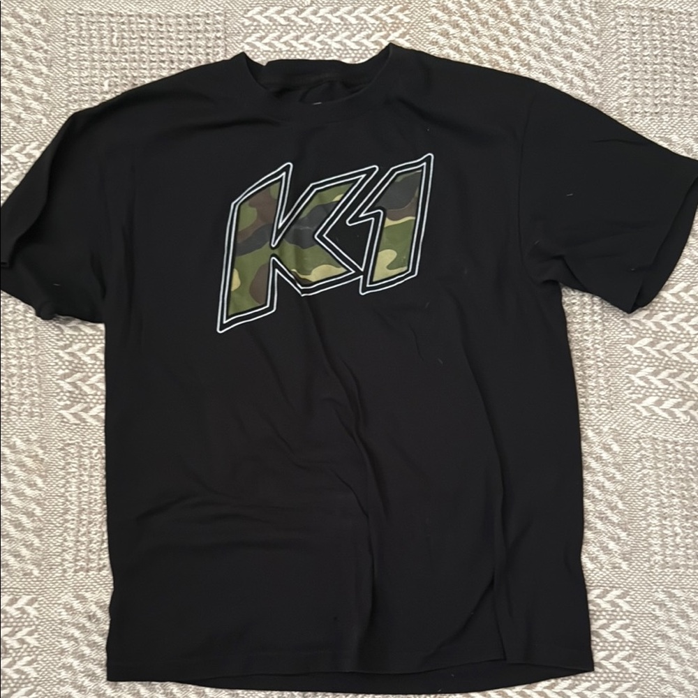 Black T-Shirt with Camouflage K1 Logo